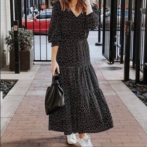 NWT NEW Somewherelately Polka Dot Maxi Dress From The Drop Size XS